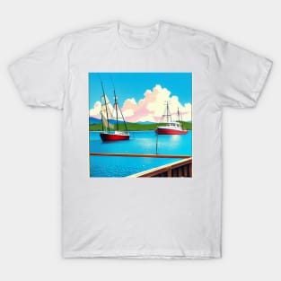 Boat Fishing Dock Poster T-Shirt